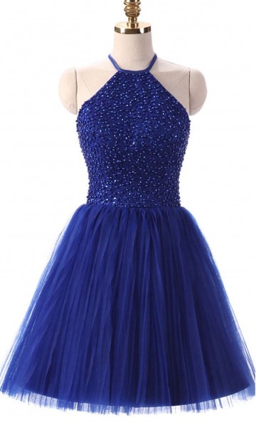 Short beaded sale prom dress